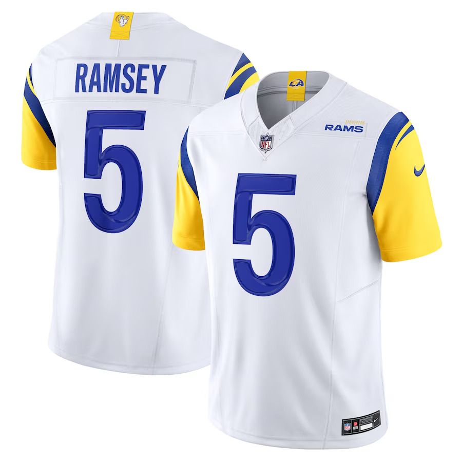 Men Los Angeles Rams #5 Jalen Ramsey Nike White Vapor F.U.S.E. Limited NFL Jersey